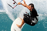 Kite surfer on a wave
